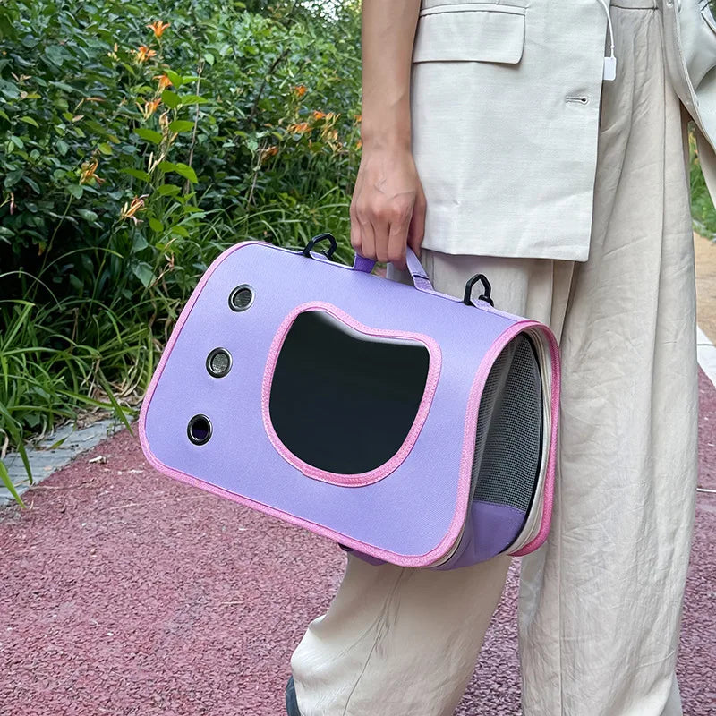 Foldable Pet Carrier Bag – Portable Travel Shoulder Bag for Cats & Small Dogs