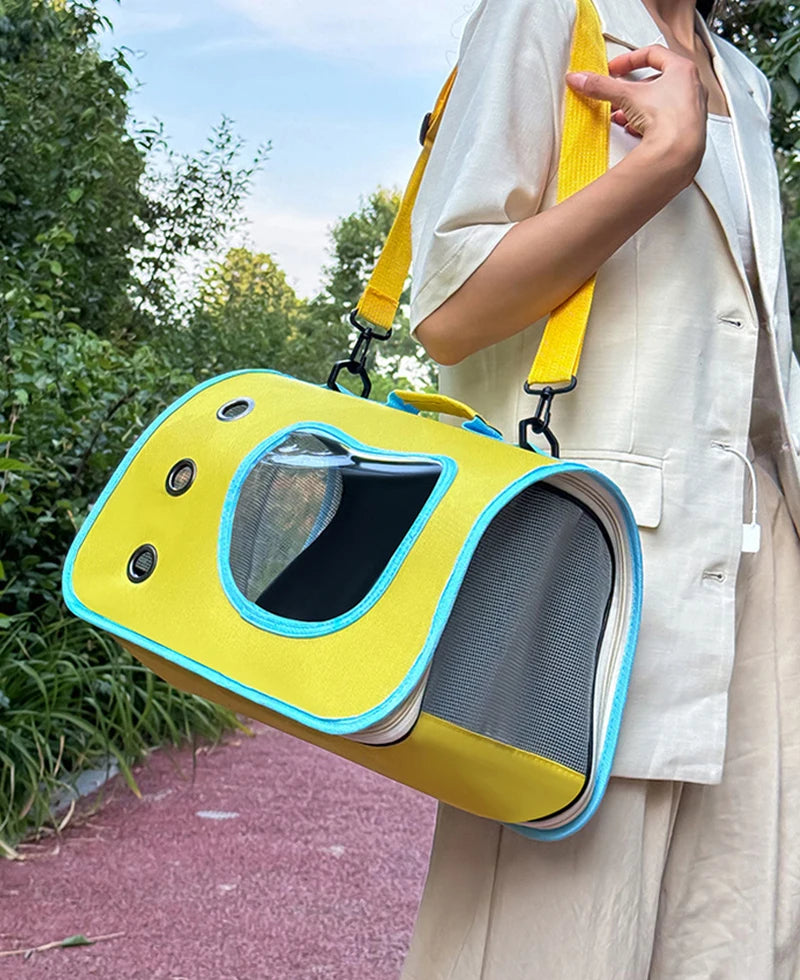 Foldable Pet Carrier Bag – Portable Travel Shoulder Bag for Cats & Small Dogs