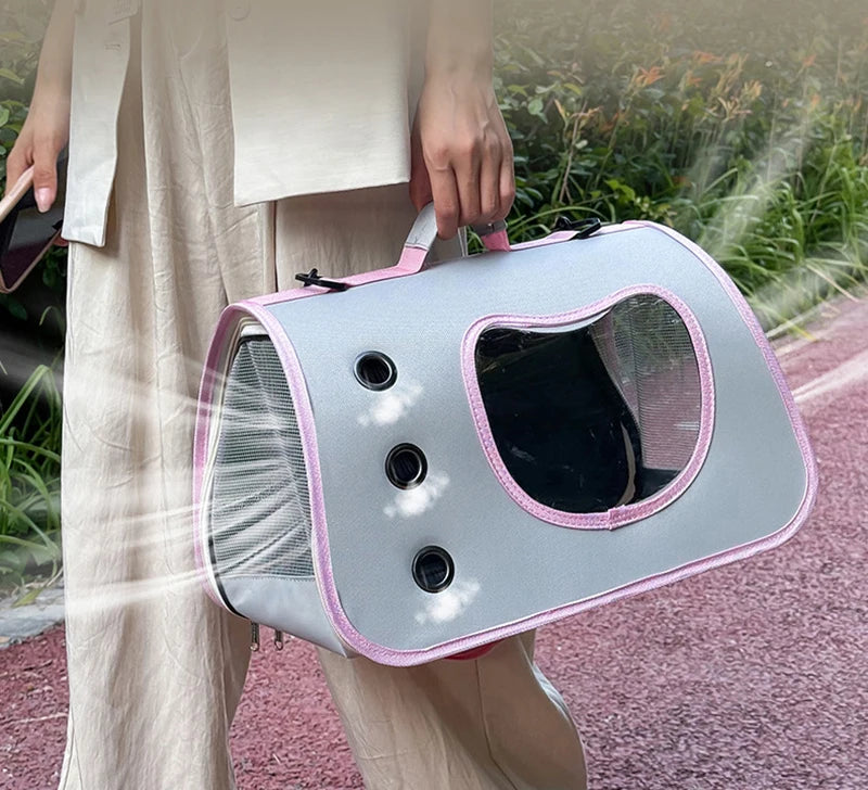 Foldable Pet Carrier Bag – Portable Travel Shoulder Bag for Cats & Small Dogs