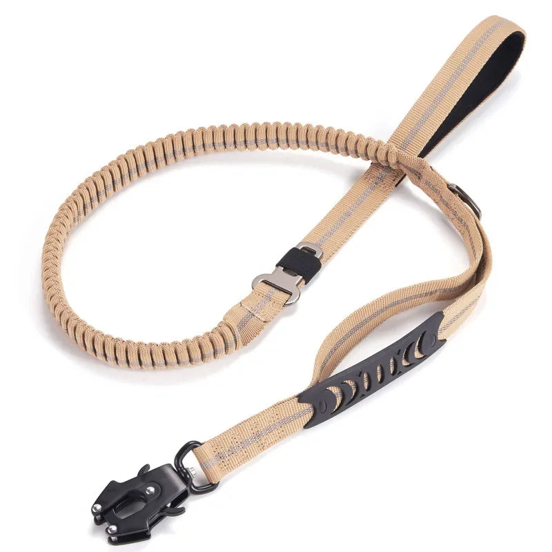 Heavy Duty Bungee Dog Leash – Reflective No-Pull Leash with Car Seatbelt Clip
