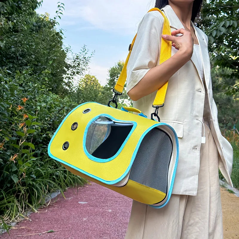 Foldable Pet Carrier Bag – Portable Travel Shoulder Bag for Cats & Small Dogs