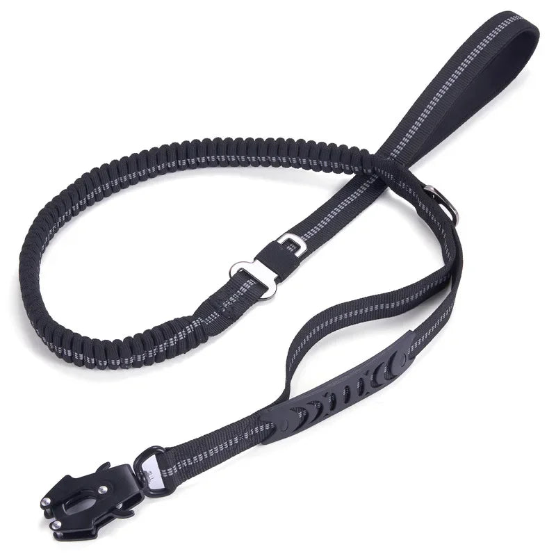 Heavy Duty Bungee Dog Leash – Reflective No-Pull Leash with Car Seatbelt Clip