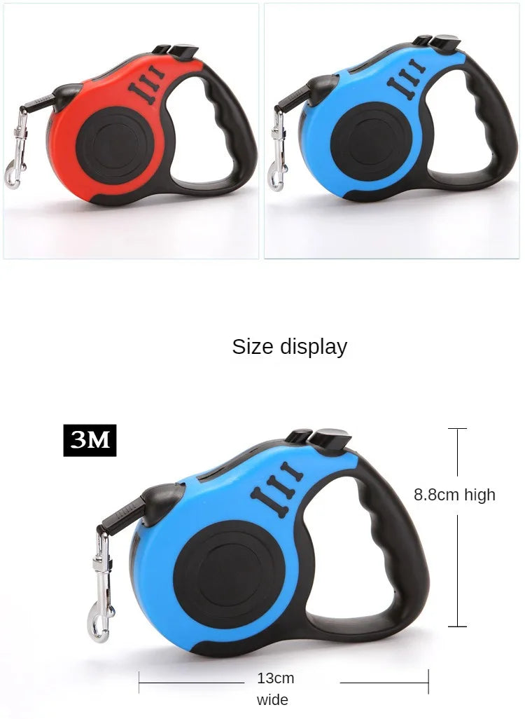 Retractable Dog Leash 3M/5M – Automatic Flexi Lead for Small & Medium Dogs