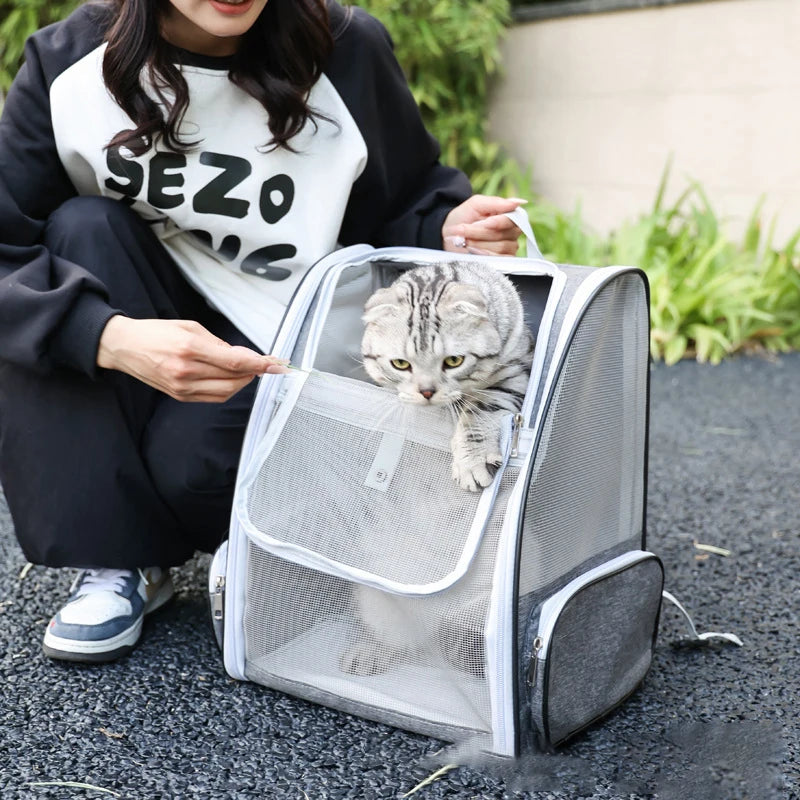 Cat Carrier Backpack – Breathable Travel Bag for Small Cats & Dogs (Up to 6kg)