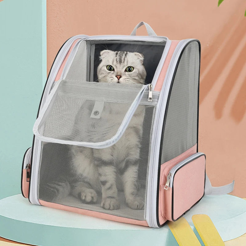 Cat Carrier Backpack – Breathable Travel Bag for Small Cats & Dogs (Up to 6kg)