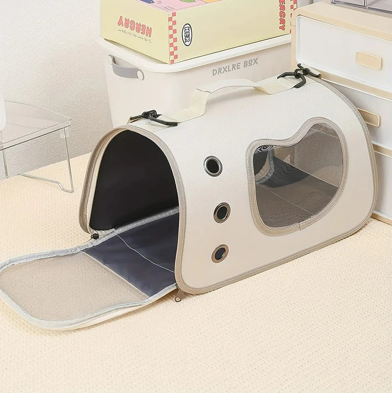 Foldable Pet Carrier Bag – Portable Travel Shoulder Bag for Cats & Small Dogs