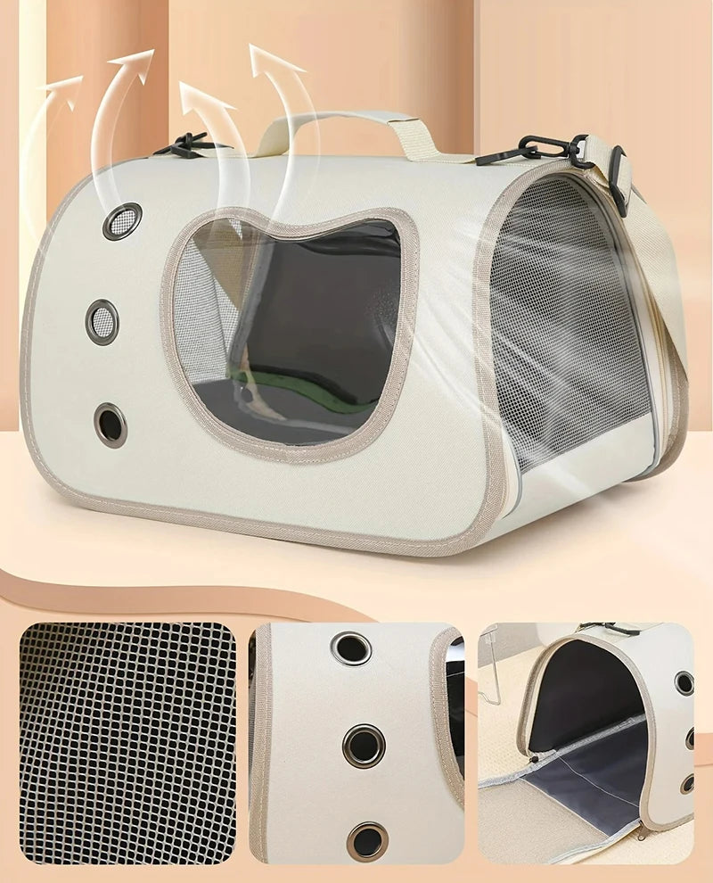 Foldable Pet Carrier Bag – Portable Travel Shoulder Bag for Cats & Small Dogs
