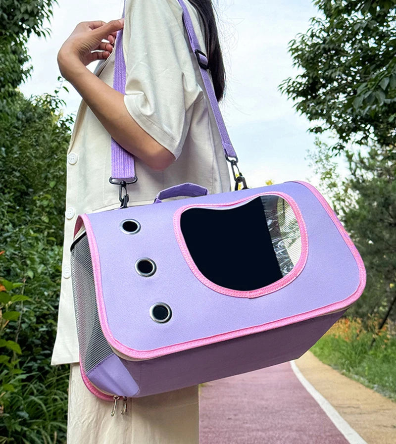 Foldable Pet Carrier Bag – Portable Travel Shoulder Bag for Cats & Small Dogs