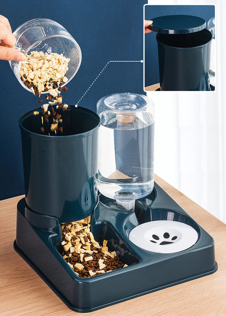 Automatic Cat Feeder & Water Dispenser – Large Capacity Food Storage for Cats & Small Dogs
