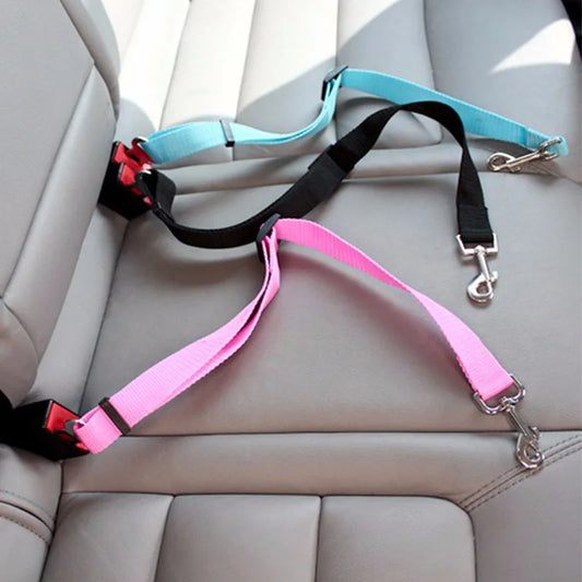 Adjustable Pet Car Seat Belt – Dog & Cat Safety Harness Clip for Vehicle Travel
