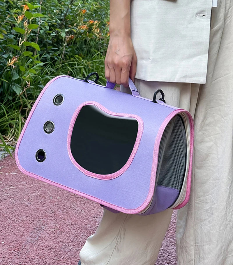 Foldable Pet Carrier Bag – Portable Travel Shoulder Bag for Cats & Small Dogs