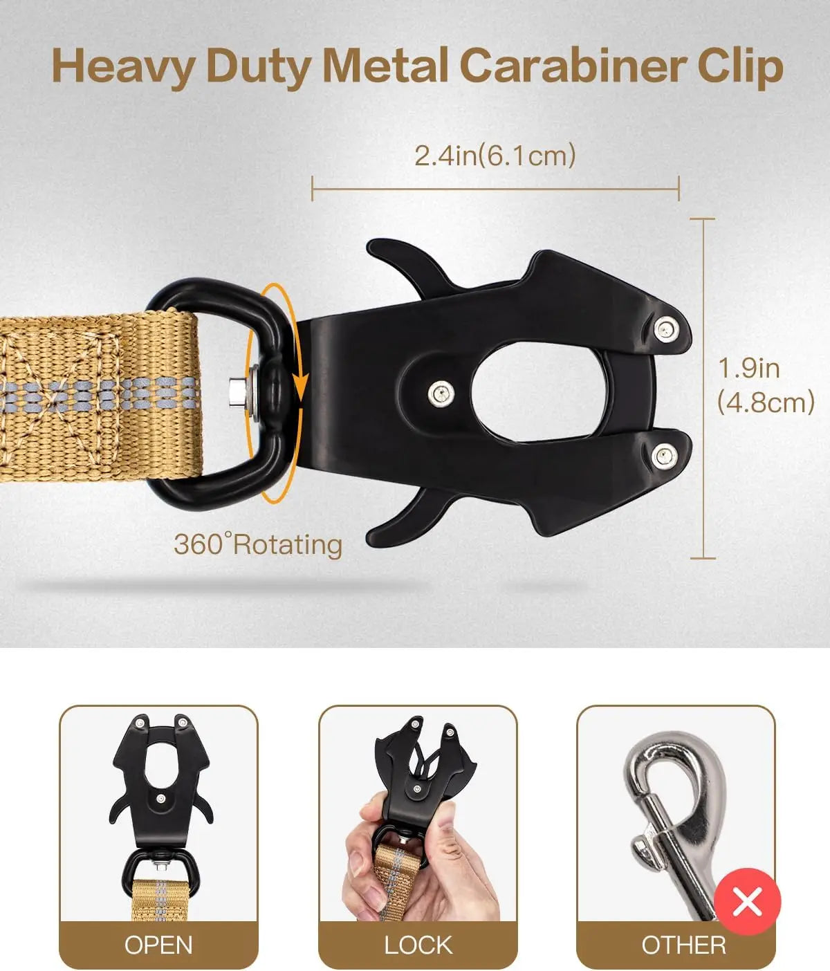 Heavy Duty Bungee Dog Leash – Reflective No-Pull Leash with Car Seatbelt Clip