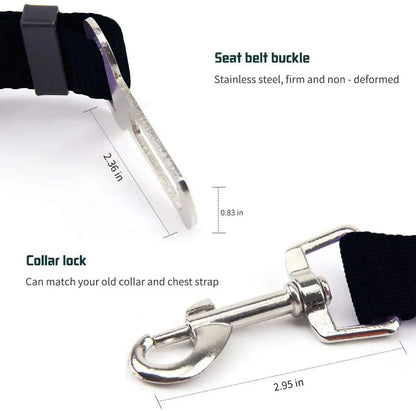 Adjustable Pet Car Seat Belt – Dog & Cat Safety Harness Clip for Vehicle Travel