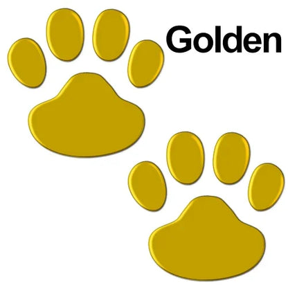 2Pcs 3D Paw Print Car Stickers – Dog & Cat Footprint Decals (Silver, Red, Black, Gold)