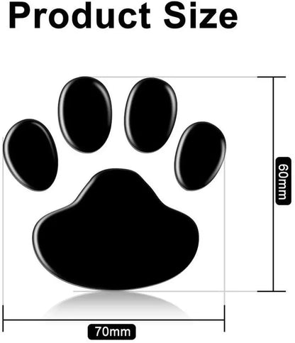 2Pcs 3D Paw Print Car Stickers – Dog & Cat Footprint Decals (Silver, Red, Black, Gold)