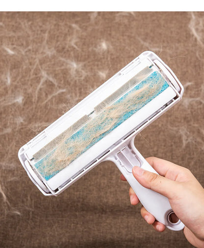Pet Hair Roller Remover Lint Brush 2-Way Dog Cat Comb Tool Convenient Cleaning Dog Cat Fur Brush Base Home Furniture Sofa Clothe