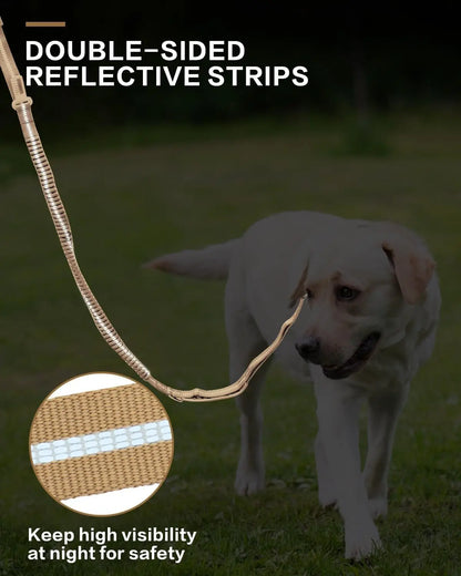 Heavy Duty Bungee Dog Leash – Reflective No-Pull Leash with Car Seatbelt Clip