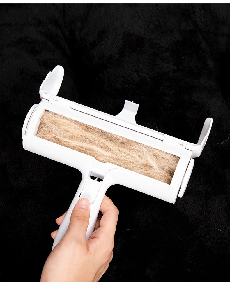 Pet Hair Roller Remover Lint Brush 2-Way Dog Cat Comb Tool Convenient Cleaning Dog Cat Fur Brush Base Home Furniture Sofa Clothe