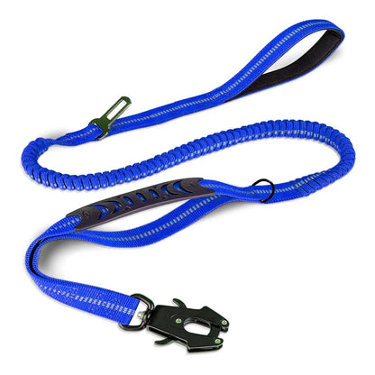 Heavy Duty Bungee Dog Leash – Reflective No-Pull Leash with Car Seatbelt Clip